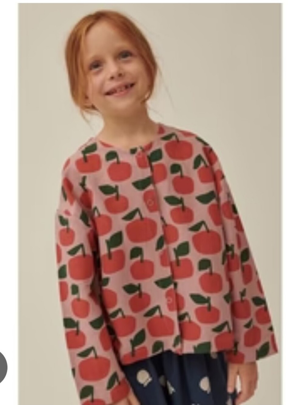 Jelly Mallow Kids Pink Cherry Print Button-Up Light Jacket Cardigan